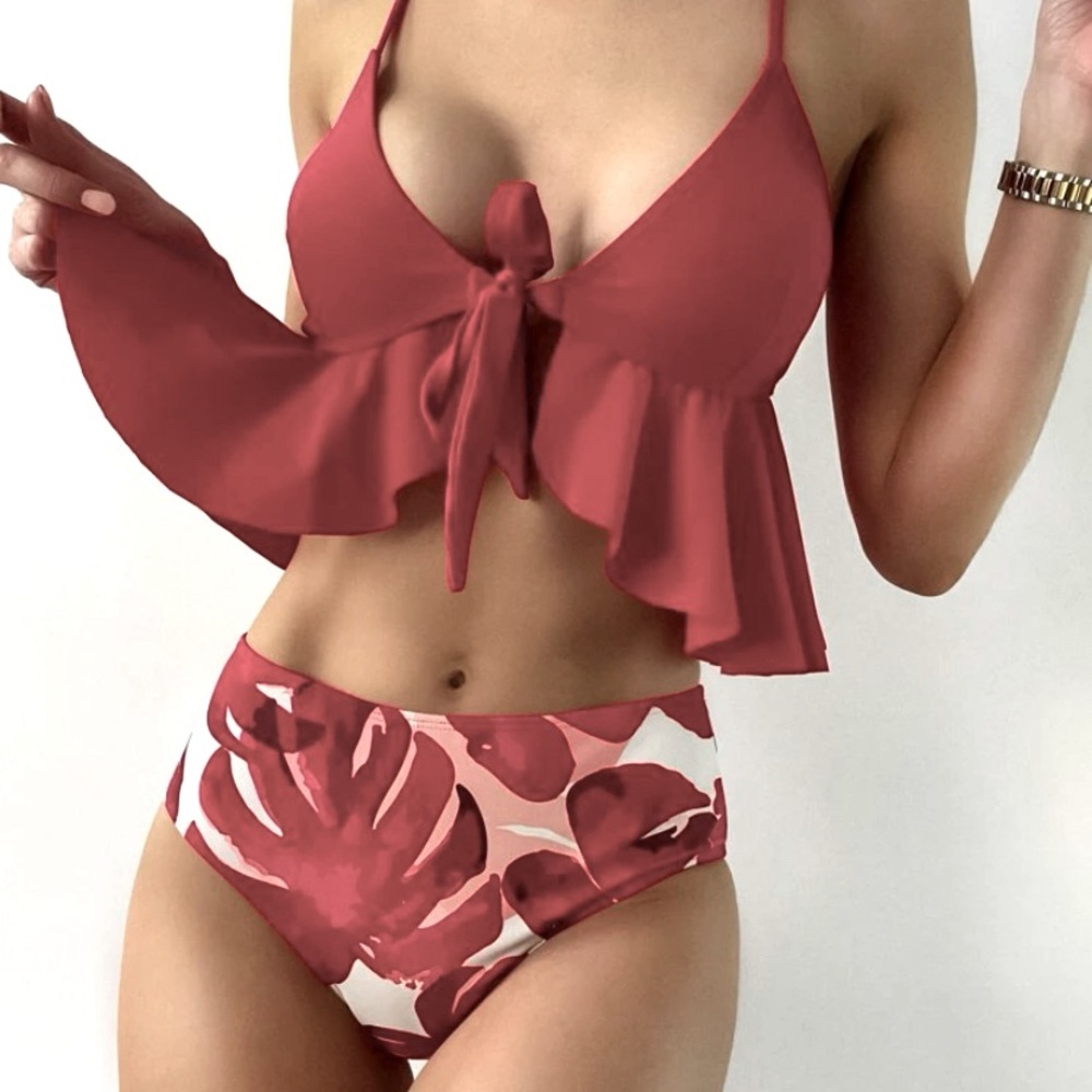 Blue two piece bathing suit